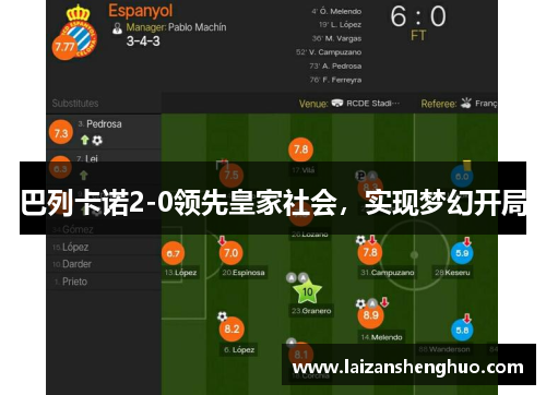 巴列卡诺2-0领先皇家社会，实现梦幻开局